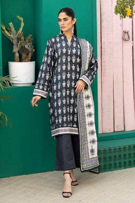 Khaadi | 3 Piece Unstitched Printed Lawn Suit | ALA231218-Grey