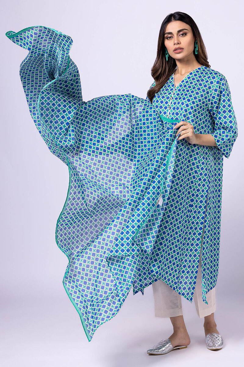 Khaadi | 3 Piece Unstitched Lawn-Top, Bottom & Dupatta | ALA23141-Green
