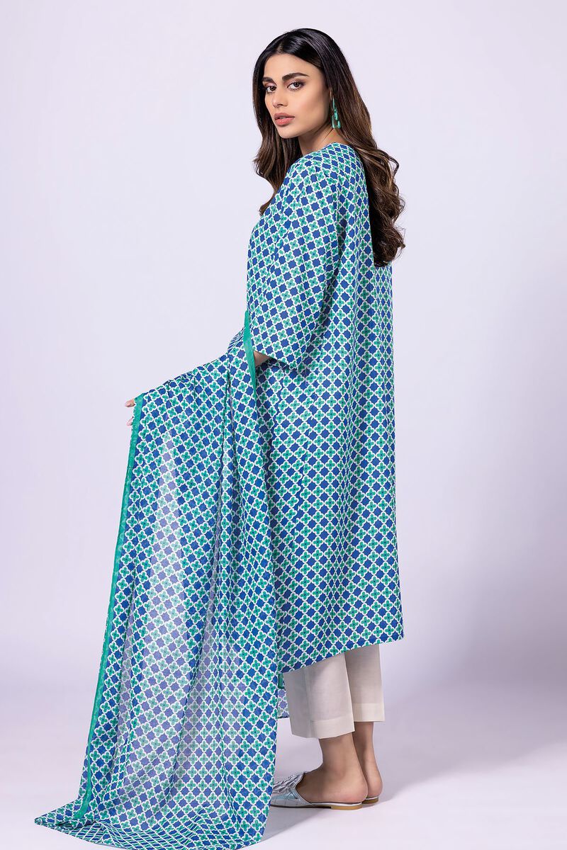Khaadi | 3 Piece Unstitched Lawn-Top, Bottom & Dupatta | ALA23141-Green