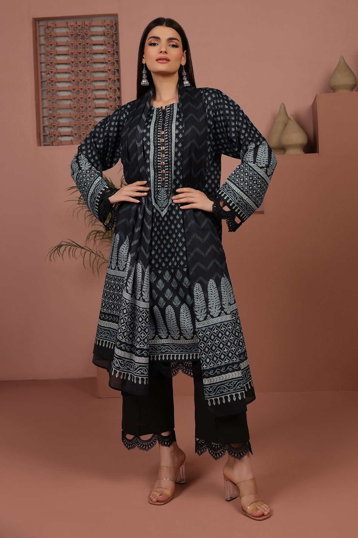 KHAADI | UNSTITCHED 3 PIECE PRINTED LAWN SUIT