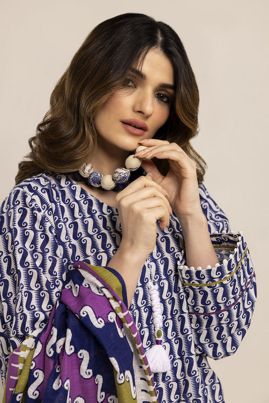 KHAADI | UNSTITCHED 3 PIECE PRINTED LIGHT KHADDAR SUIT
