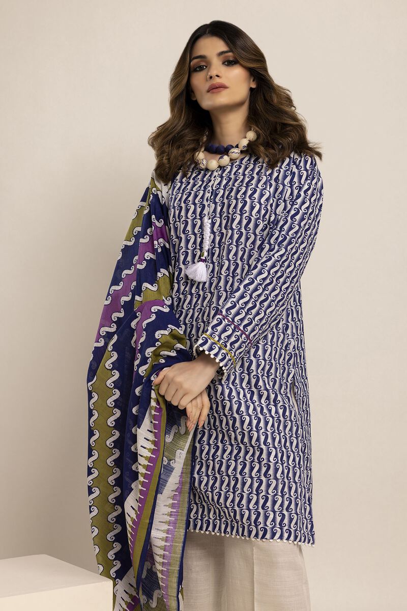 KHAADI | UNSTITCHED 3 PIECE PRINTED LIGHT KHADDAR SUIT