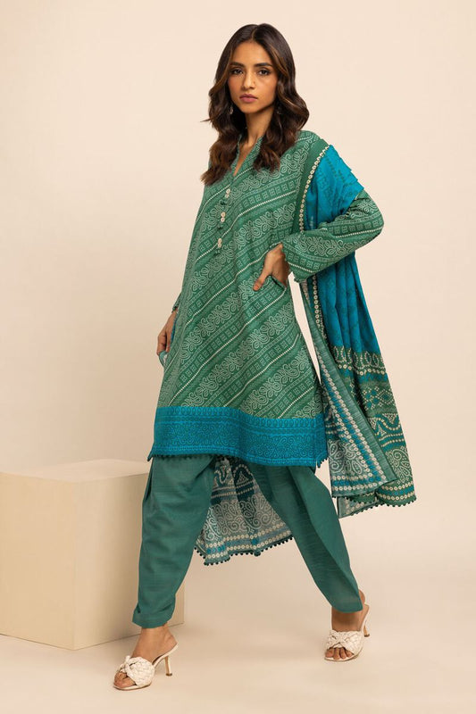 KHAADI | UNSTITCHED 3 PIECE PRINTED LIGHT KHADDAR SUIT