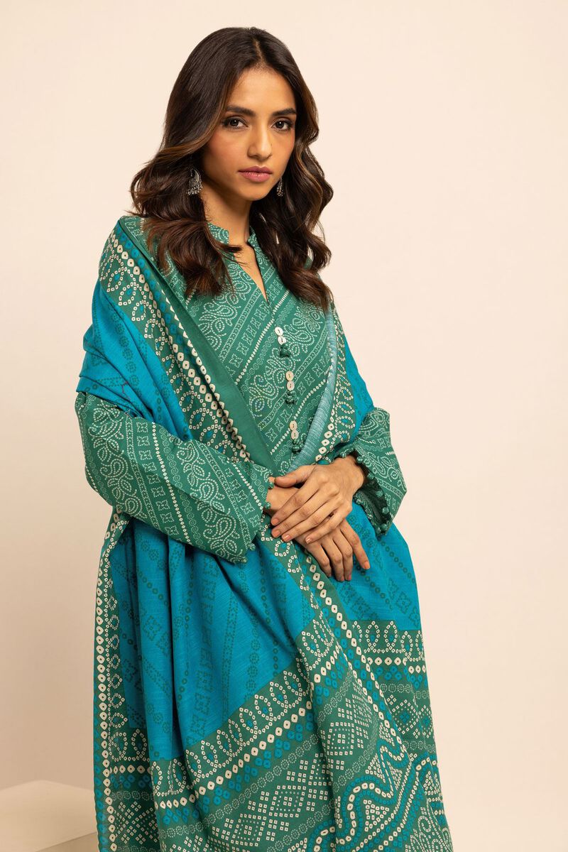 KHAADI | UNSTITCHED 3 PIECE PRINTED LIGHT KHADDAR SUIT