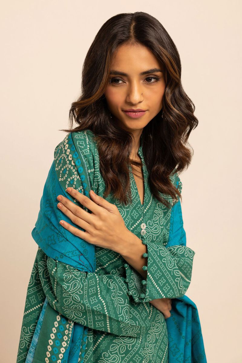 KHAADI | UNSTITCHED 3 PIECE PRINTED LIGHT KHADDAR SUIT