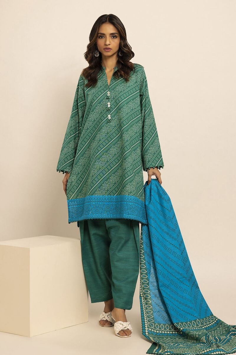 KHAADI | UNSTITCHED 3 PIECE PRINTED LIGHT KHADDAR SUIT