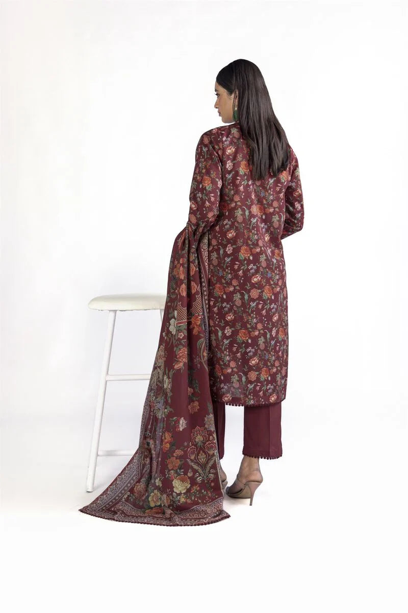 KHAADI | UNSTITCHED 3 PIECE EMBROIDERED SLUB LAWN SUIT