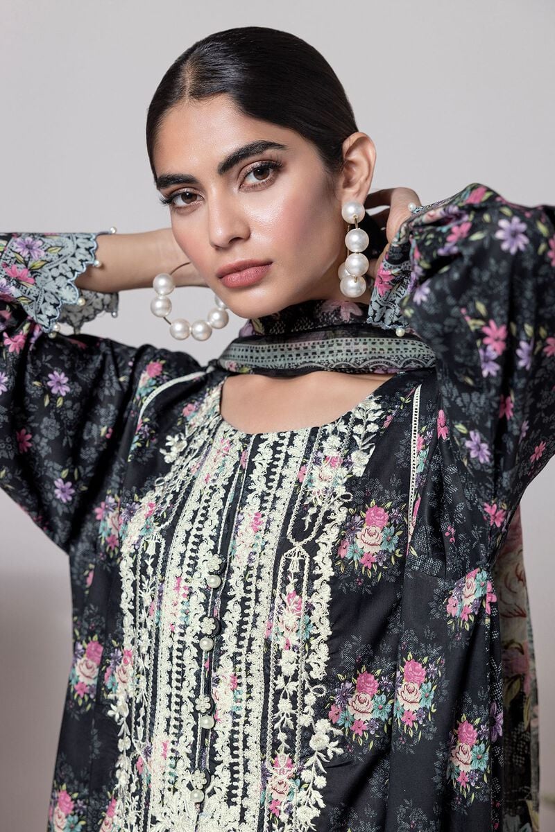 KHAADI | UNSTITCHED 3 PIECE EMBROIDERED DOBBY SUIT