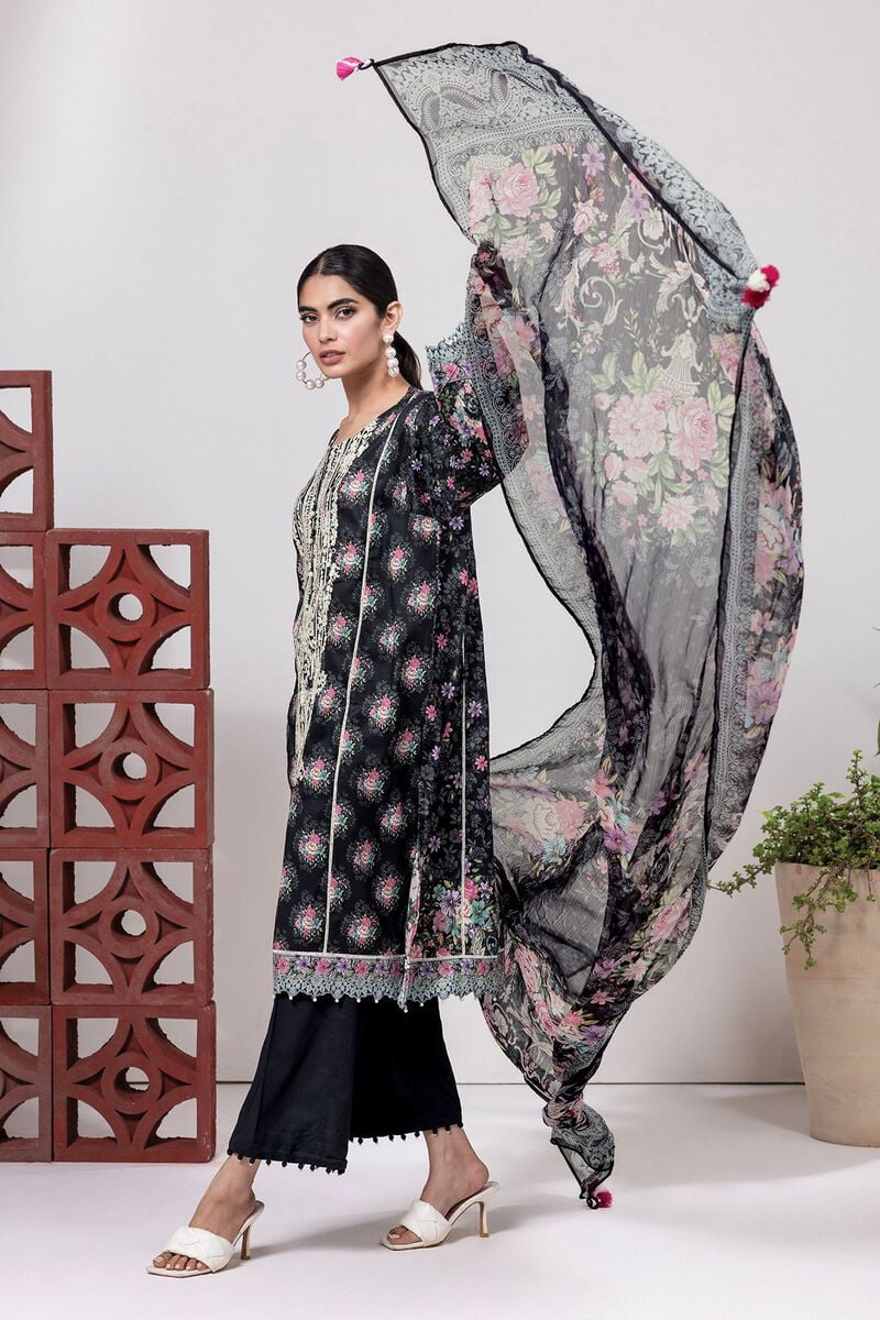KHAADI | UNSTITCHED 3 PIECE EMBROIDERED DOBBY SUIT
