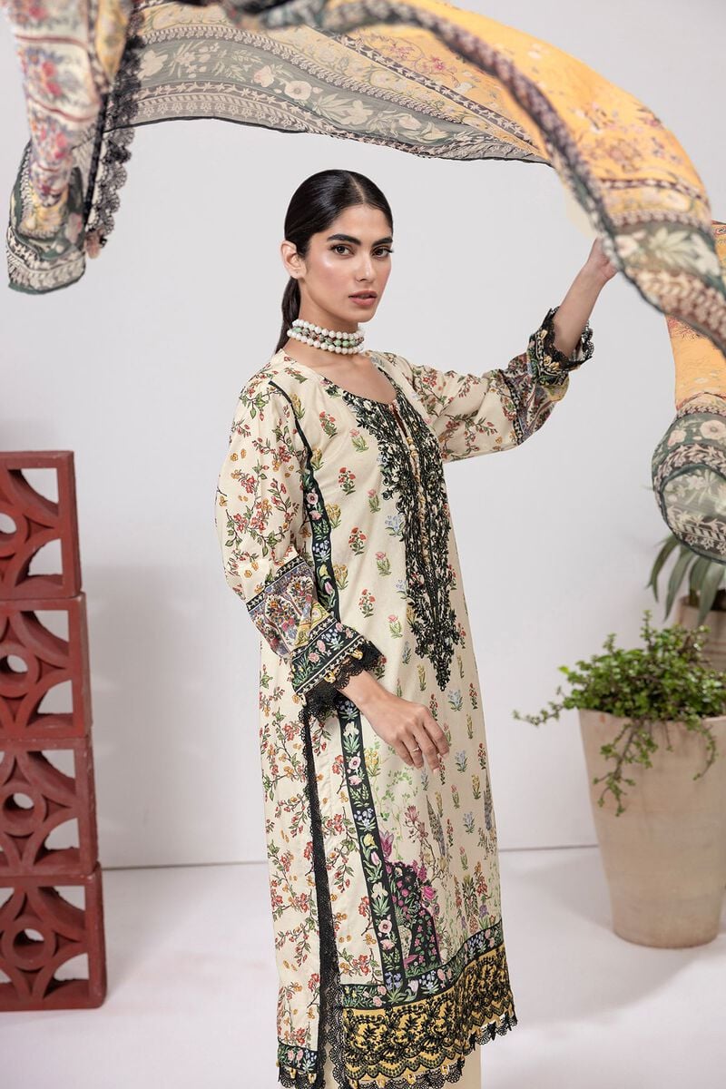 KHAADI | UNSTITCHED 3 PIECE EMBROIDERED DOBBY SUIT