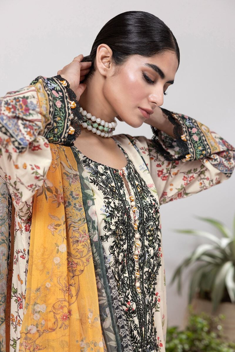 KHAADI | UNSTITCHED 3 PIECE EMBROIDERED DOBBY SUIT