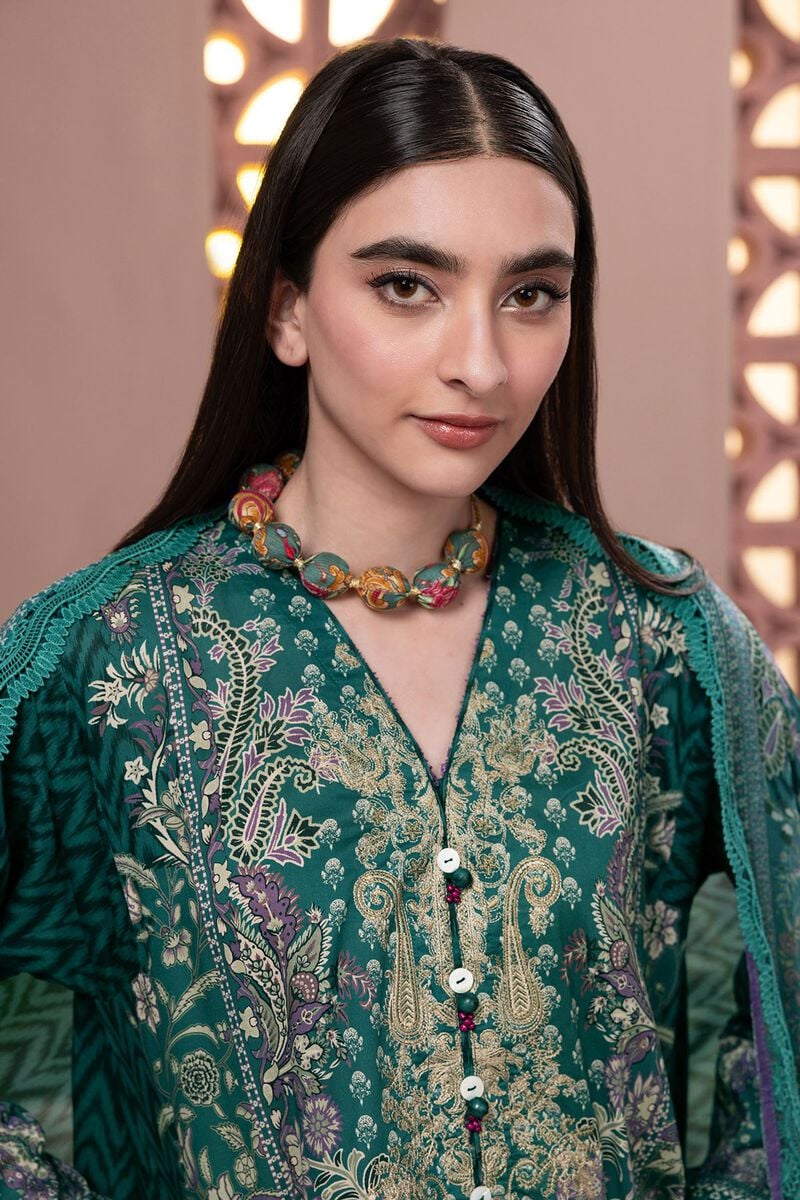 KHAADI | UNSTITCHED 3 PIECE EMBROIDERED DOBBY SUIT