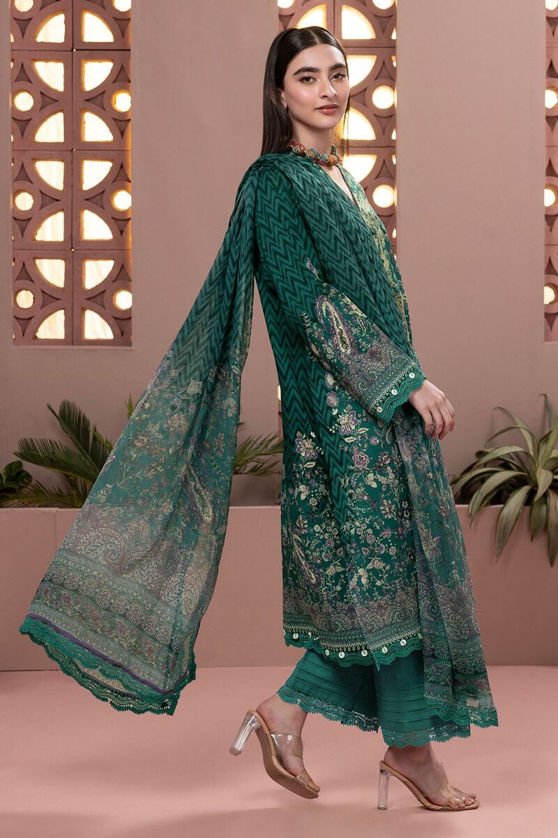 KHAADI | UNSTITCHED 3 PIECE EMBROIDERED DOBBY SUIT
