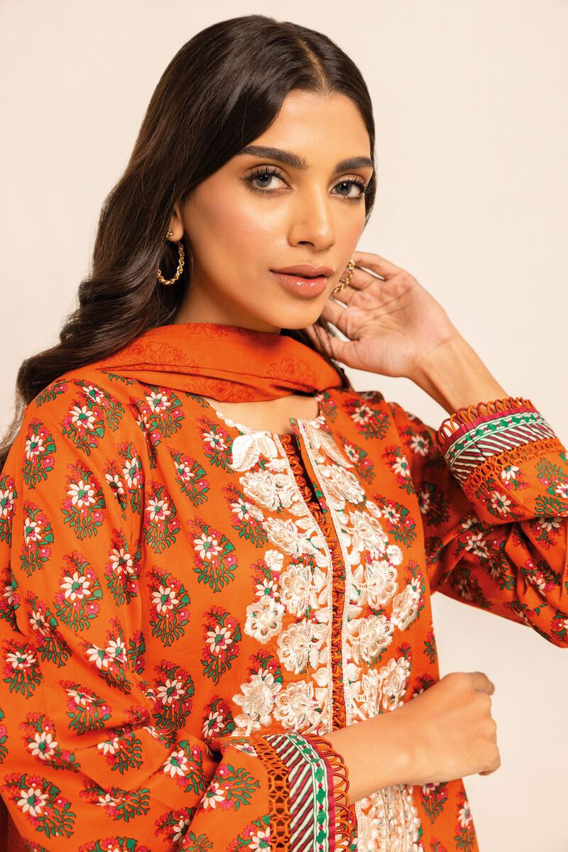 Khaadi | 3 Piece Unstitched Printed Embroidered Lawn Suit