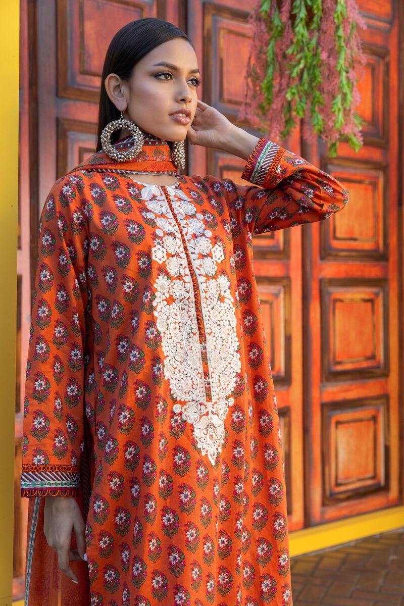 Khaadi | 3 Piece Unstitched Printed Embroidered Lawn Suit