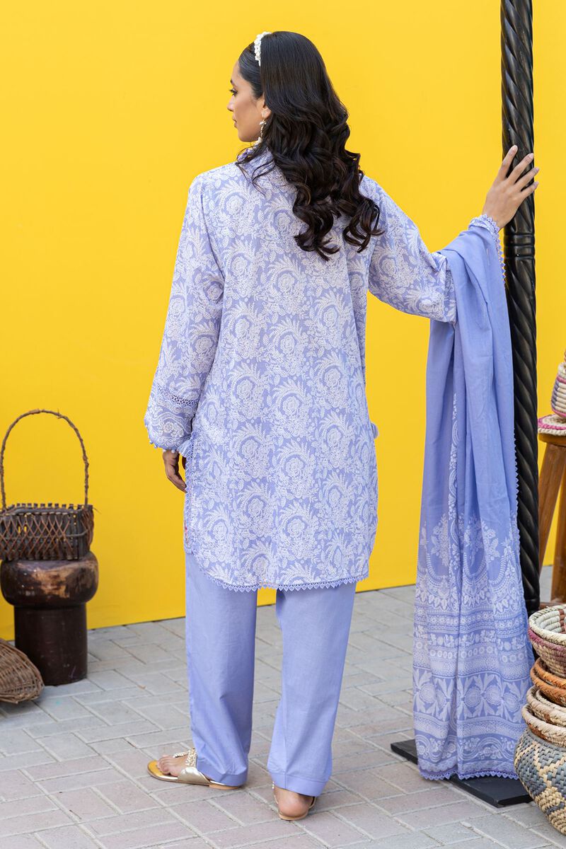 Khaadi | 3 Piece Unstitched Printed Embroidered Lawn Suit | BLA231231-Purple