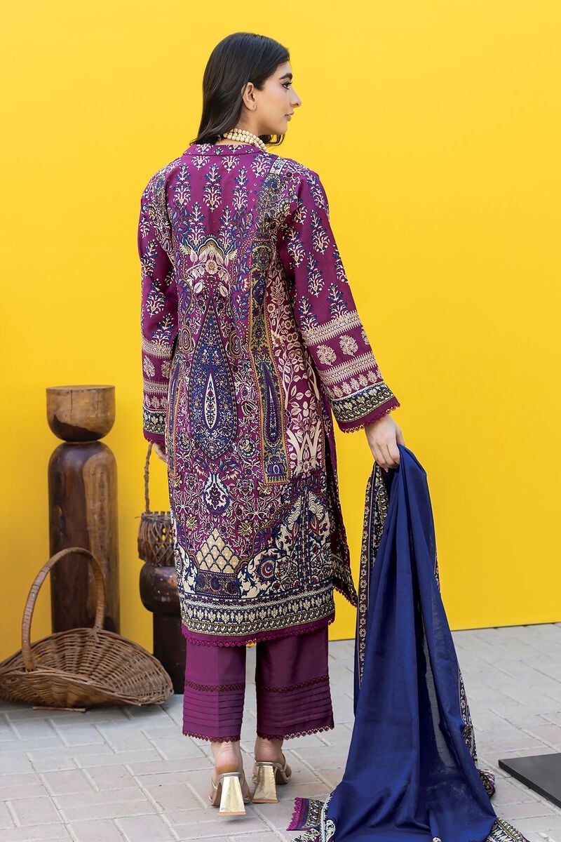 Khaadi | 3 Piece Unstitched Printed Embroidered Lawn Suit | BLA231235-Pink