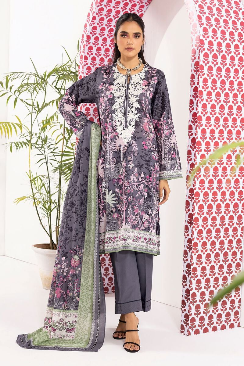 Khaadi | 3 Piece Unstitched Printed Embroidered Lawn Suit