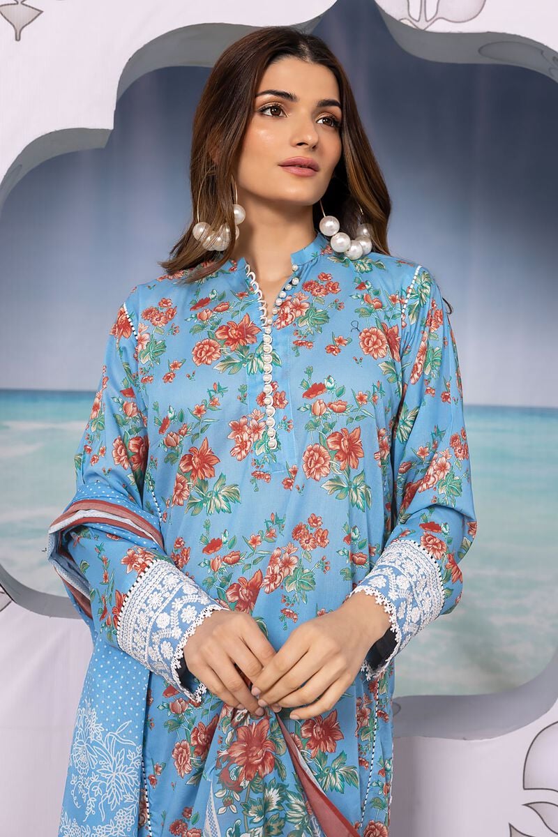 Khaadi | 3 Piece Unstitched Printed Embroidered Lawn Suit