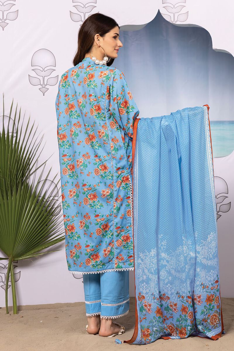Khaadi | 3 Piece Unstitched Printed Embroidered Lawn Suit