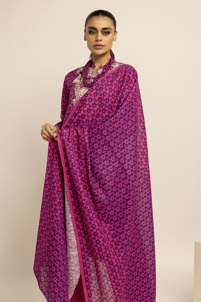KHAADI | UNSTITCHED 3 PIECE EMBROIDERED LIGHT KHADDAR SUIT