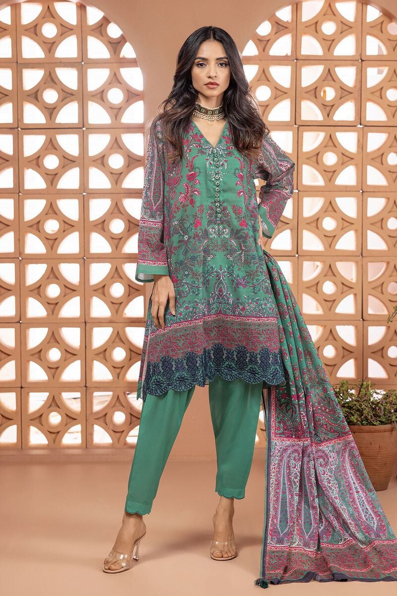 KHAADI | UNSTITCHED 3 PIECE EMBROIDERED MESSURI SUIT