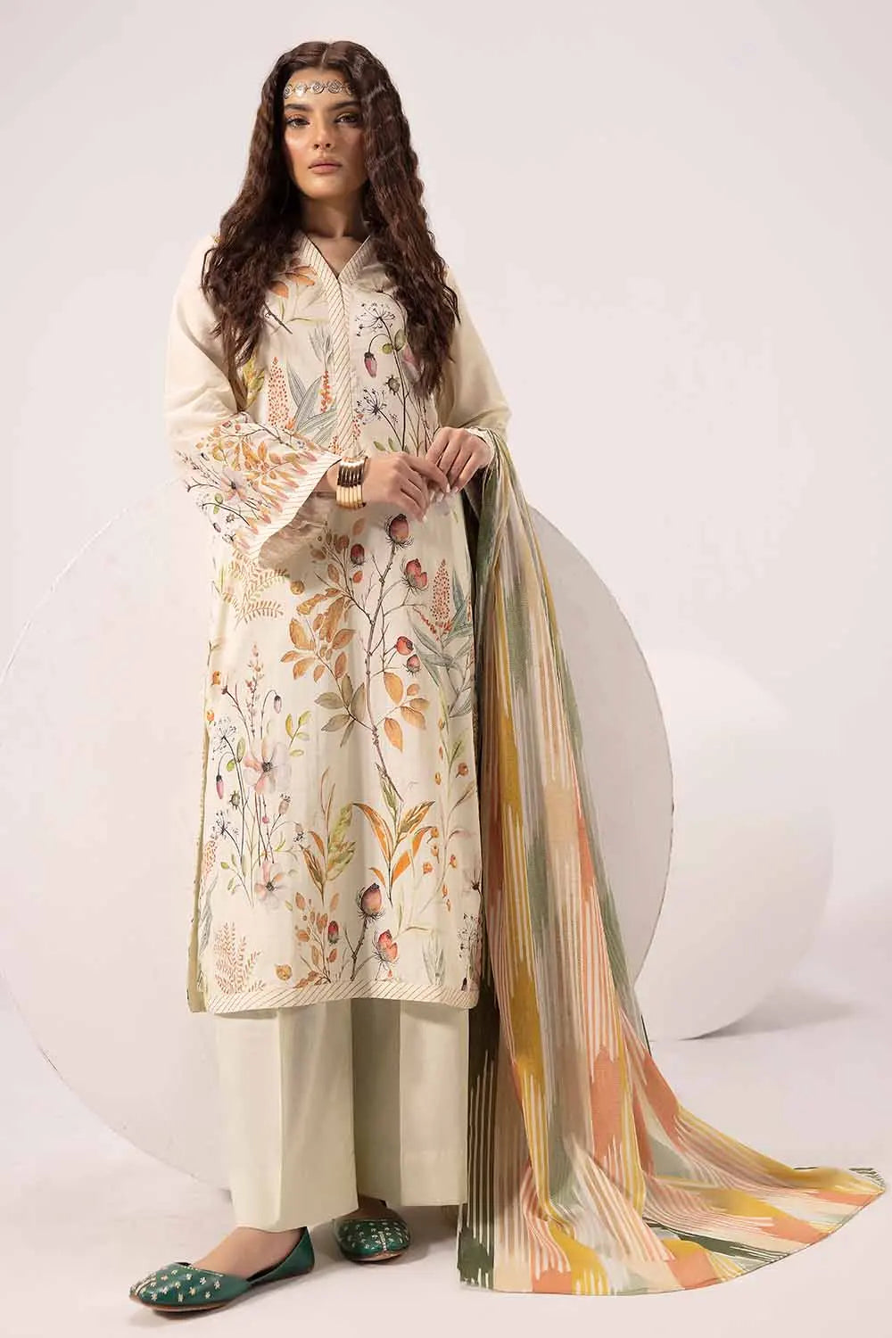 GUL AHMED | 3PC UNSTITCHED PRINTED LAWN SUIT