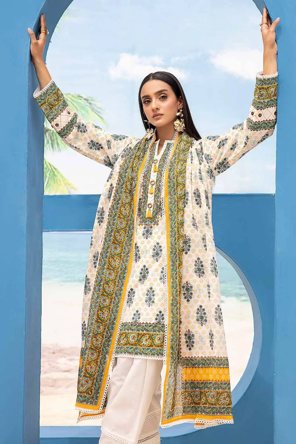 GUL AHMED | 3PC UNSTITCHED PRINTED LAWN SUIT
