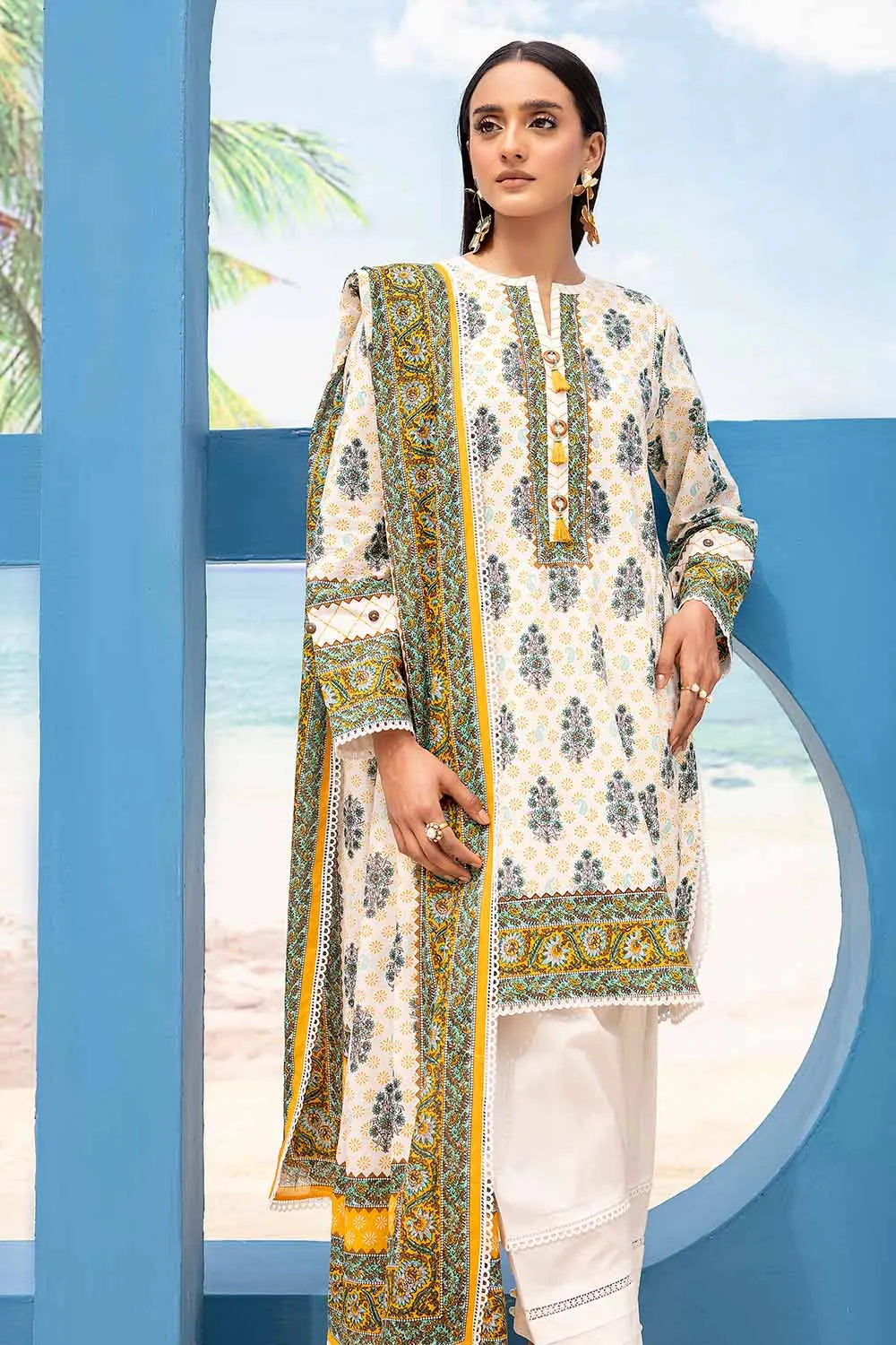 GUL AHMED | 3PC UNSTITCHED PRINTED LAWN SUIT