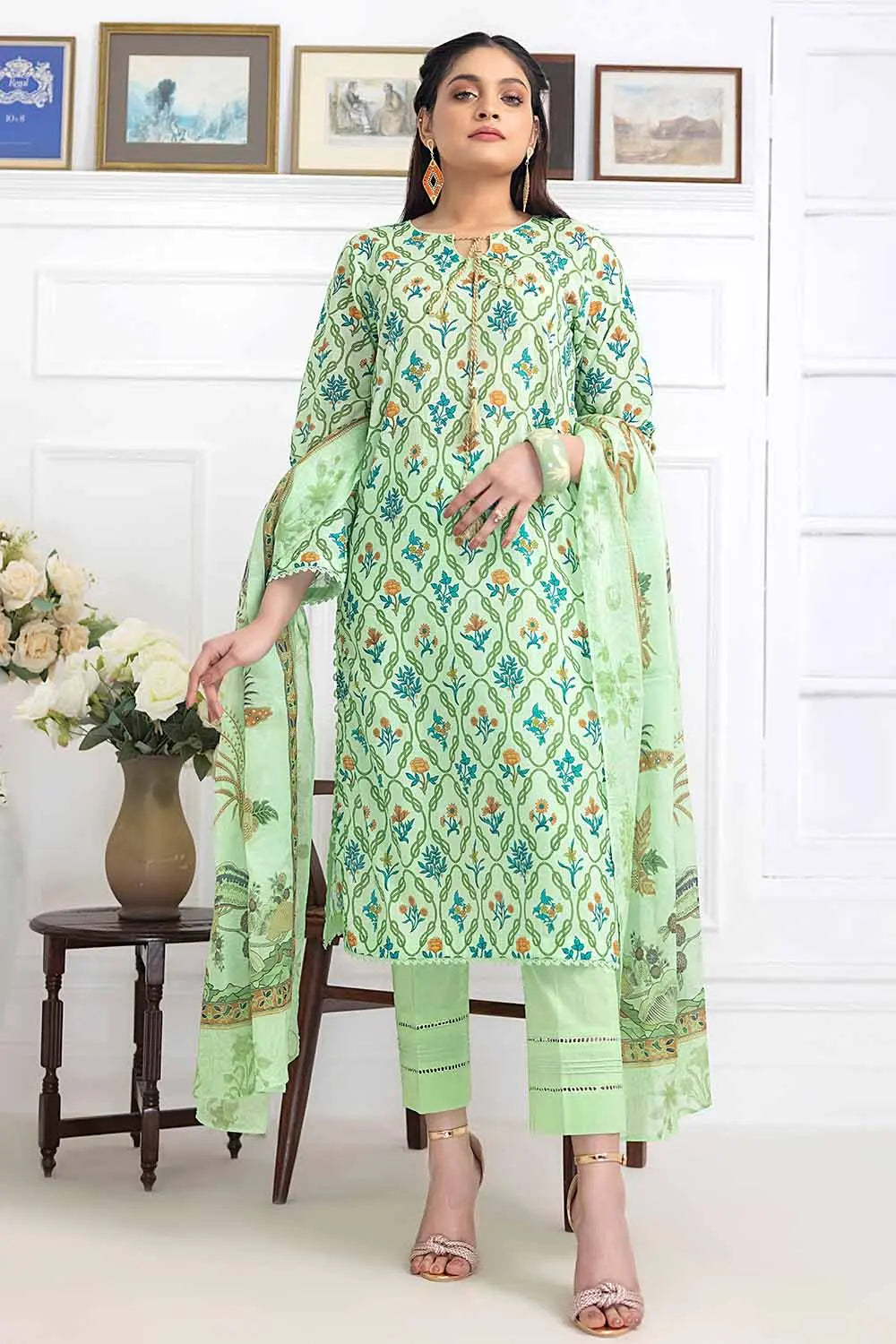 GUL AHMED | 3PC UNSTITCHED PRINTED LAWN SUIT