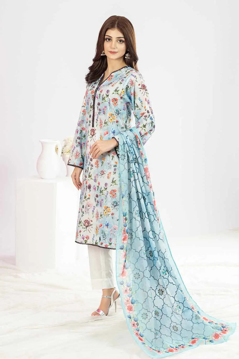 GUL AHMED | 3PC UNSTITCHED PRINTED LAWN SUIT