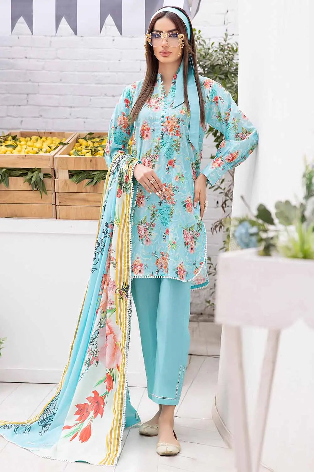 GUL AHMED | 3PC UNSTITCHED PRINTED LAWN SUIT