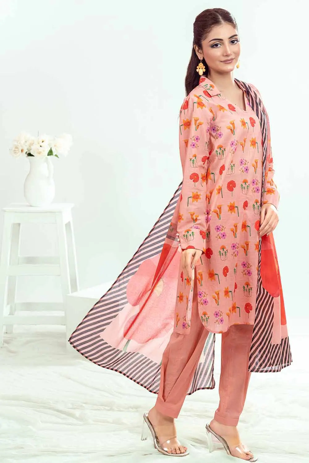 GUL AHMED | 3PC UNSTITCHED PRINTED LAWN SUIT