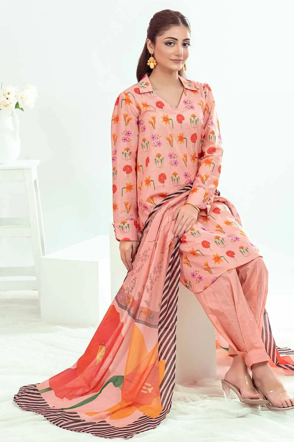 GUL AHMED | 3PC UNSTITCHED PRINTED LAWN SUIT