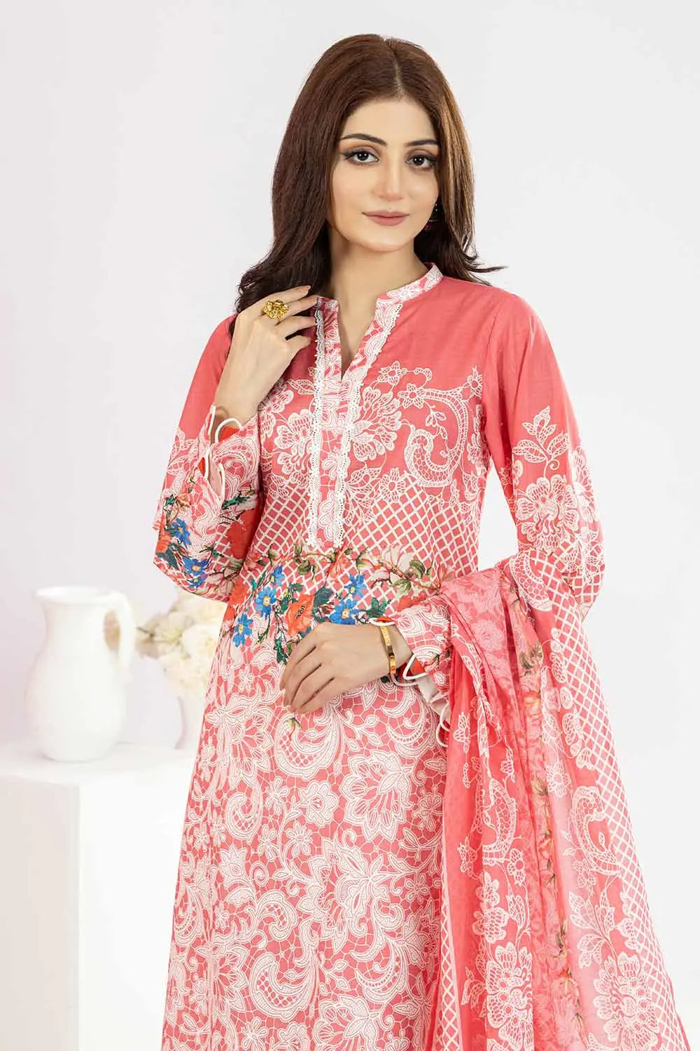 GUL AHMED | 3PC UNSTITCHED PRINTED LAWN SUIT
