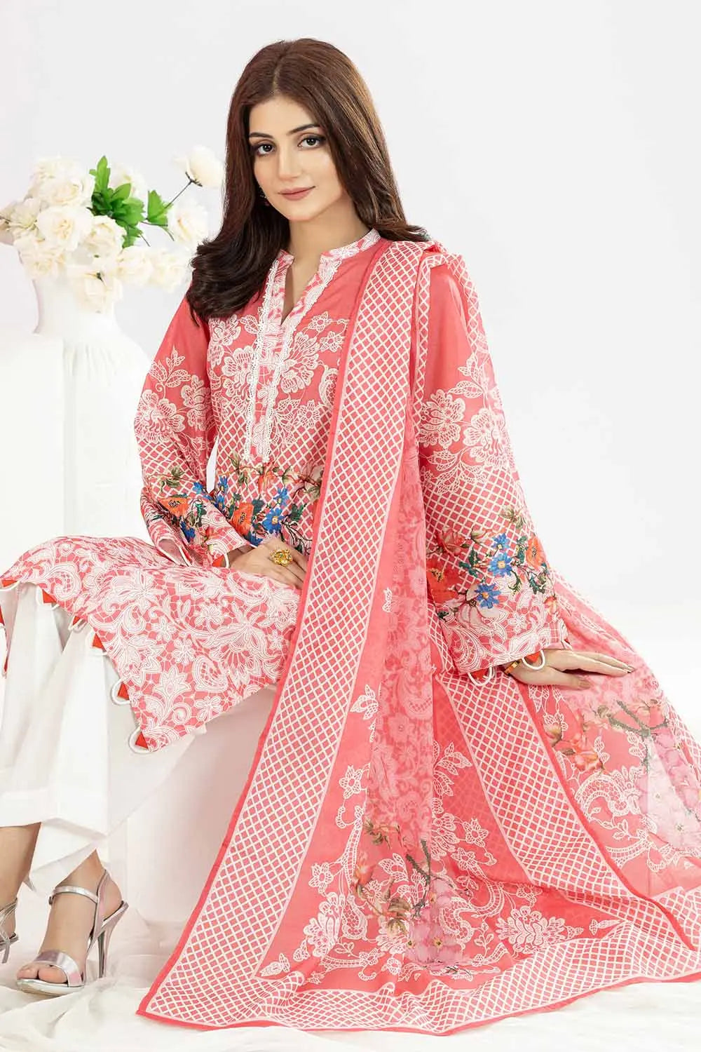 GUL AHMED | 3PC UNSTITCHED PRINTED LAWN SUIT