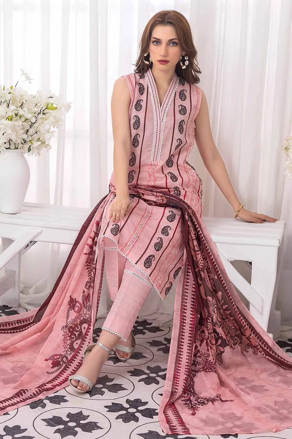 GUL AHMED | 3PC UNSTITCHED PRINTED LAWN SUIT