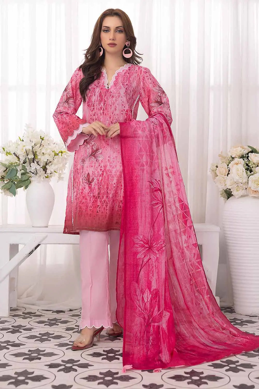 GUL AHMED | 3PC UNSTITCHED PRINTED LAWN SUIT
