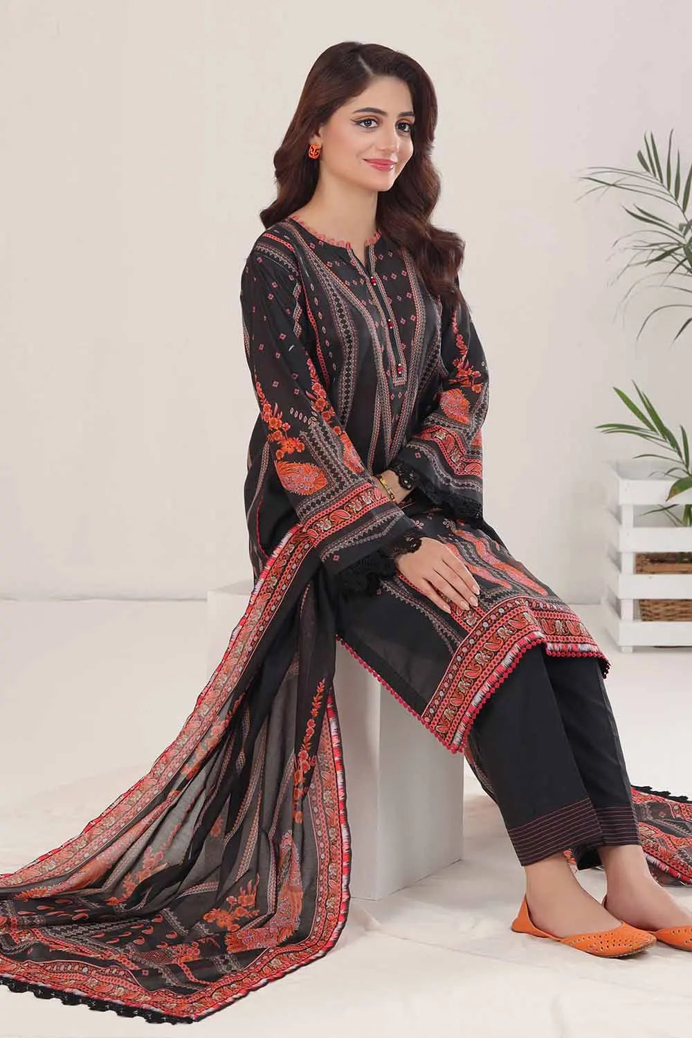 GUL AHMED | 3PC UNSTITCHED PRINTED LAWN SUIT