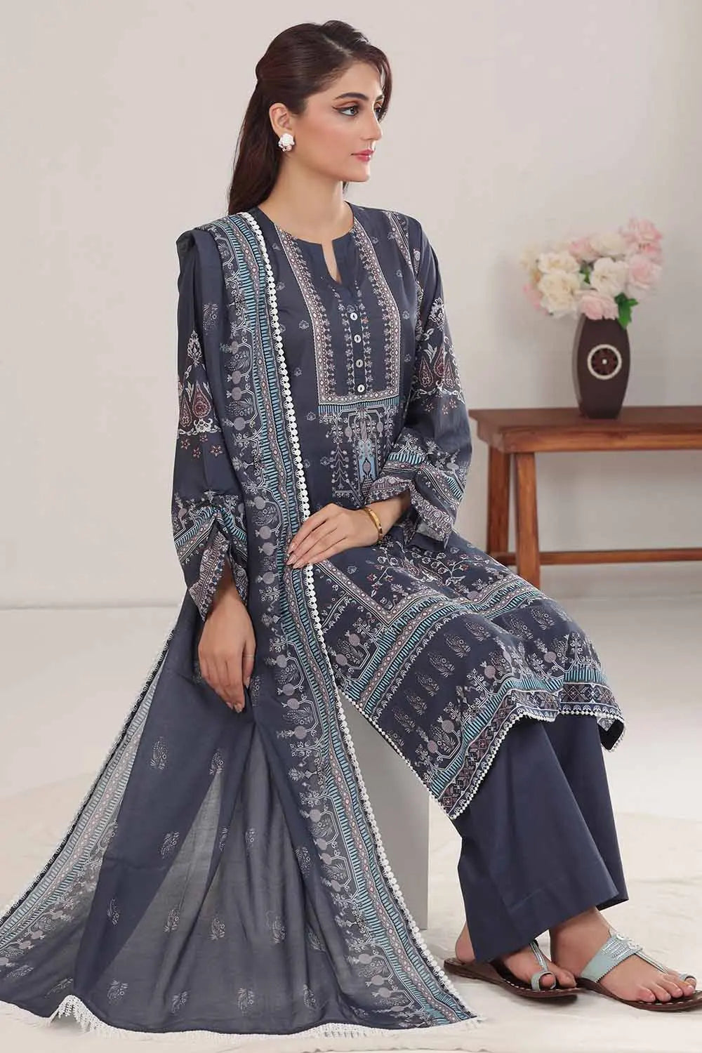 GUL AHMED | 3PC UNSTITCHED PRINTED LAWN SUIT