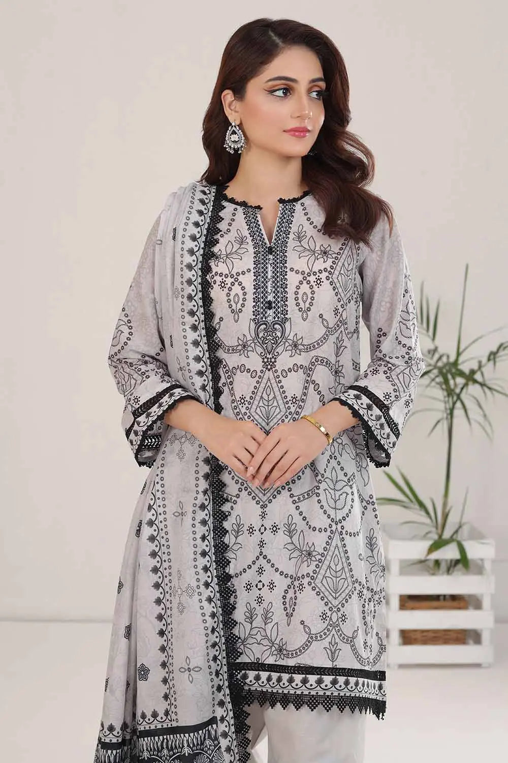 GUL AHMED | 3PC UNSTITCHED PRINTED LAWN SUIT