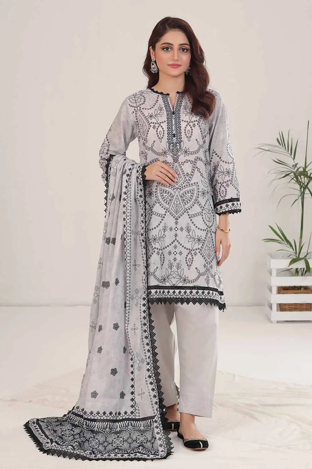 GUL AHMED | 3PC UNSTITCHED PRINTED LAWN SUIT