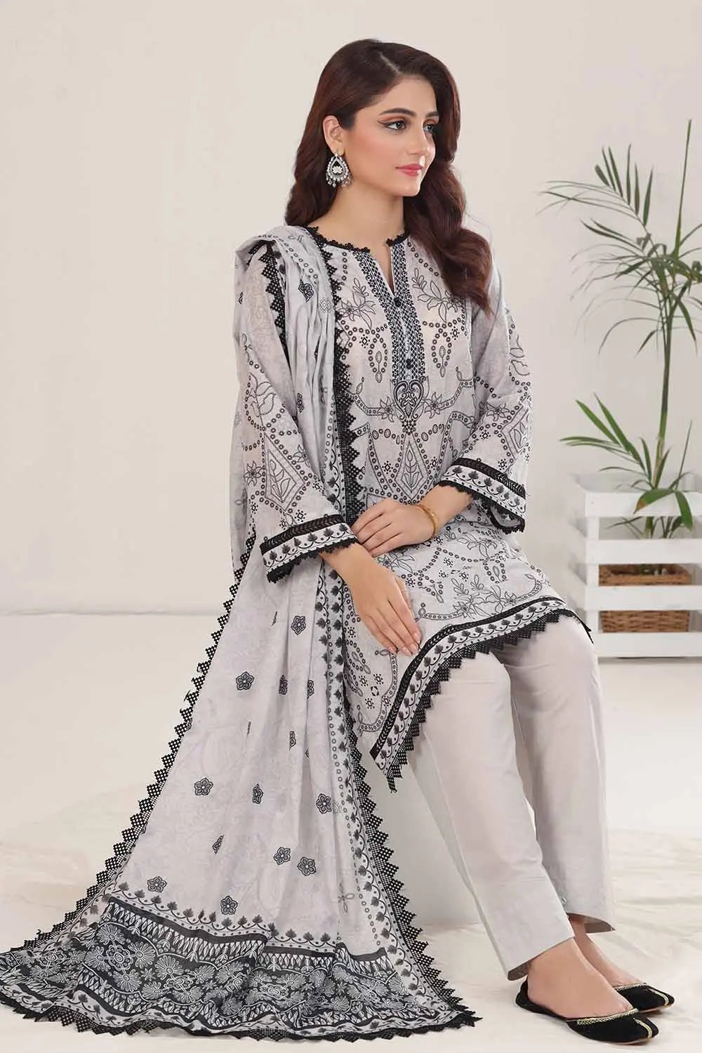 GUL AHMED | 3PC UNSTITCHED PRINTED LAWN SUIT