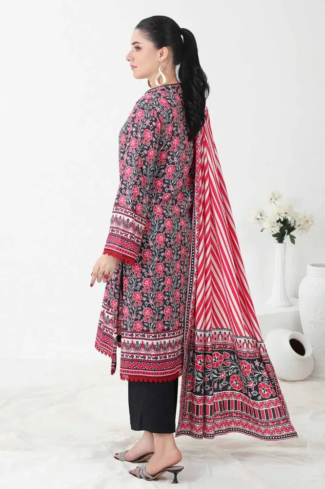 GUL AHMED | 3PC UNSTITCHED PRINTED LINEN SUIT