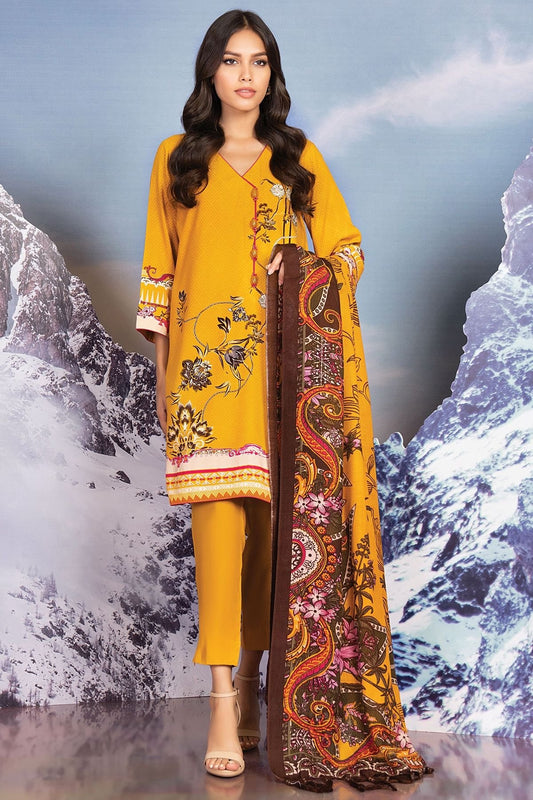 ALKARAM | Unstitched 3 Pc Printed Viscose Suit | Winter