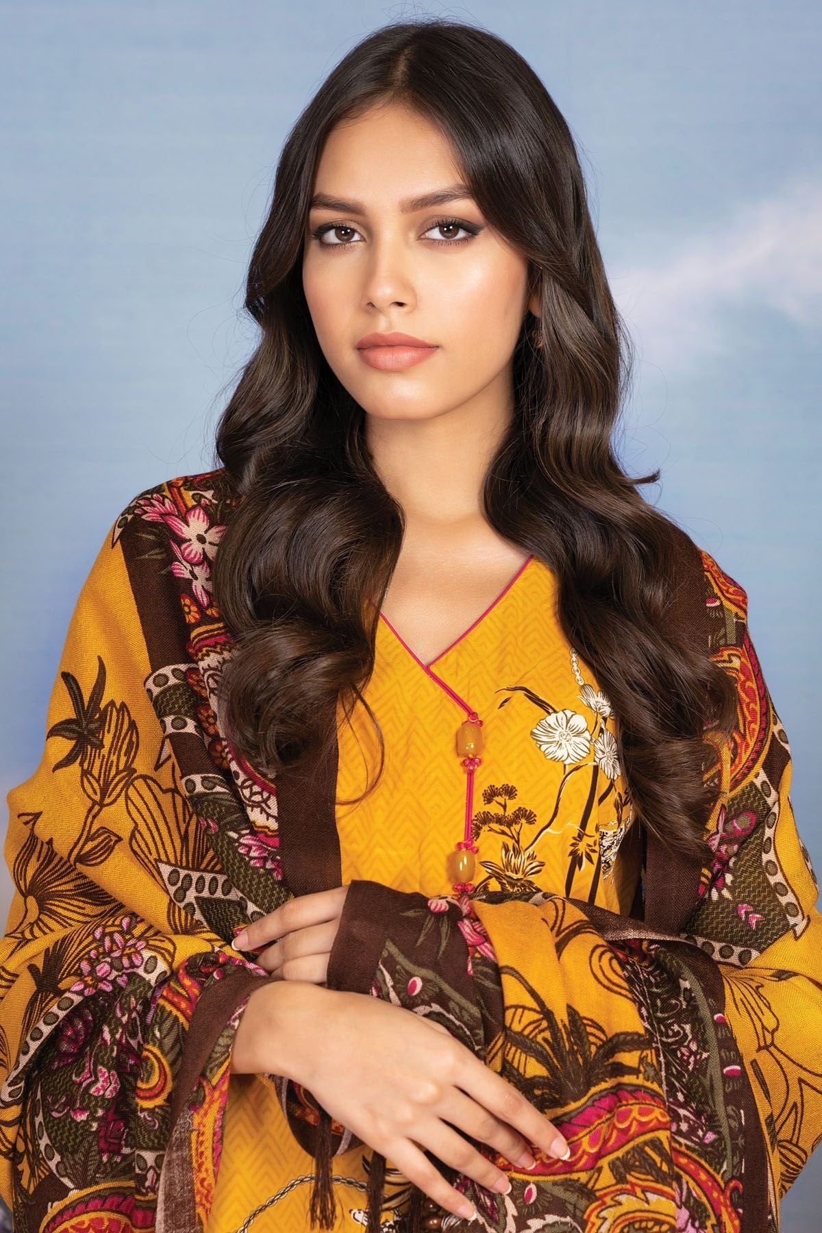 ALKARAM | Unstitched 3 Pc Printed Viscose Suit | Winter