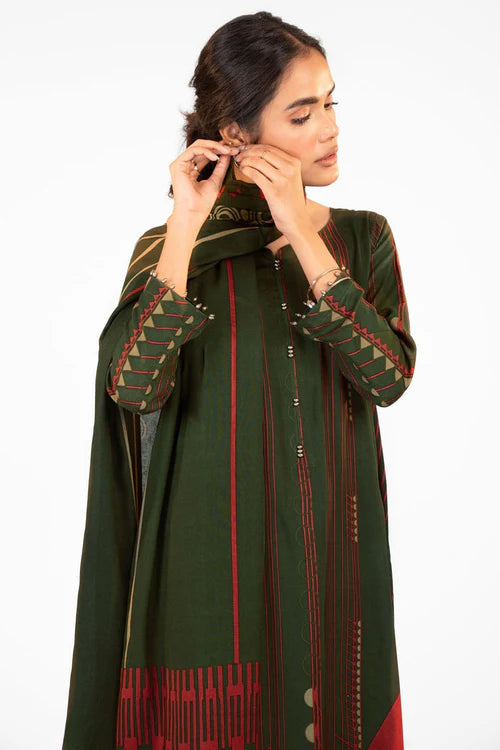 ALKARAM | Unstitched 2 Pc Printed Viscose Suit | Winter
