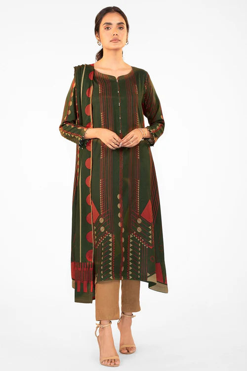 ALKARAM | Unstitched 2 Pc Printed Viscose Suit | Winter