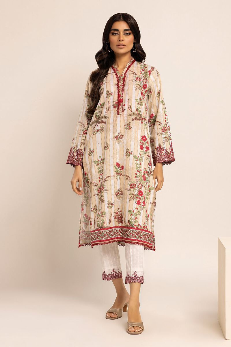 KHAADI | UNSTITCHED 2 PIECE EMBROIDERED SLUB CROSSHATCH SUIT