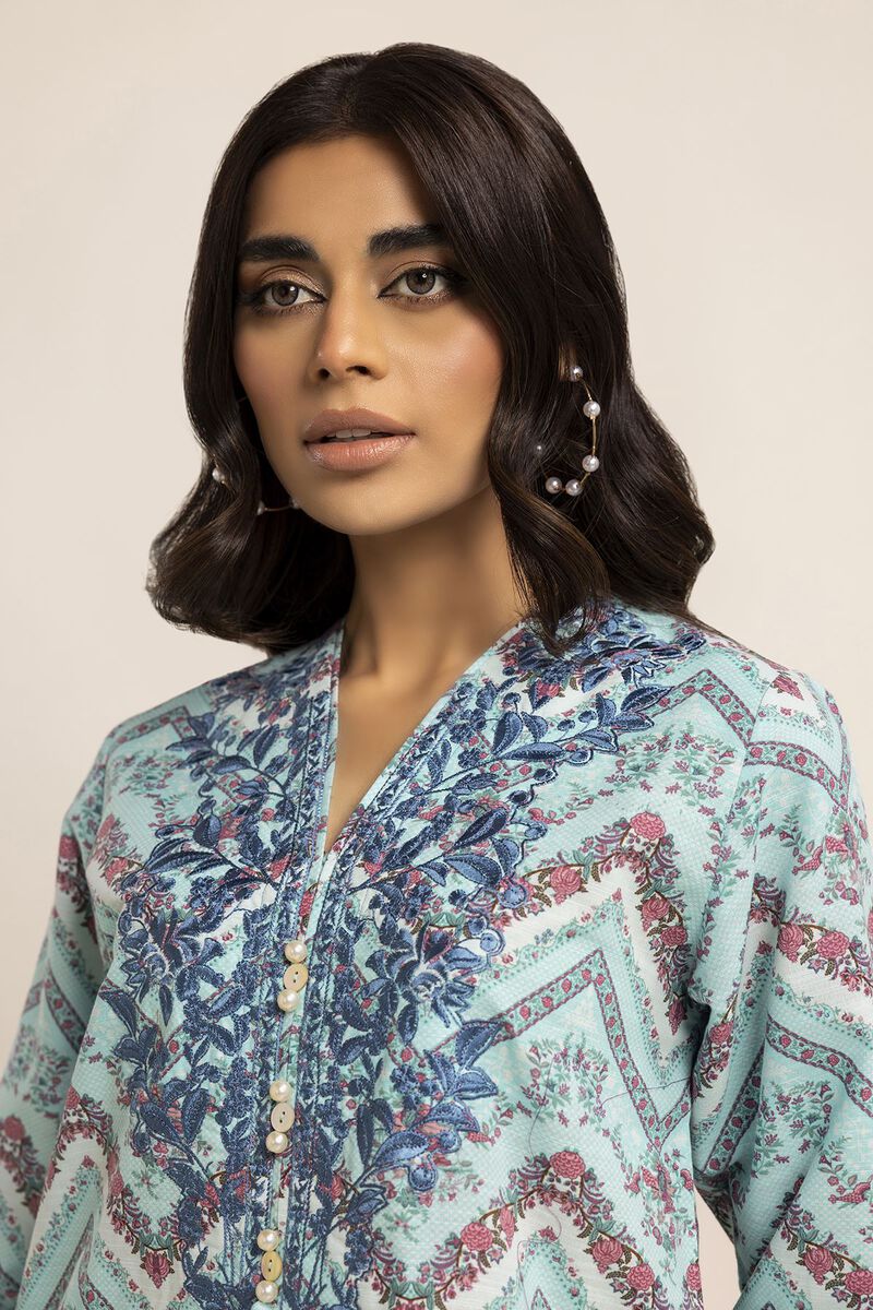 KHAADI | UNSTITCHED 2 PIECE EMBROIDERED SLUB CROSSHATCH SUIT